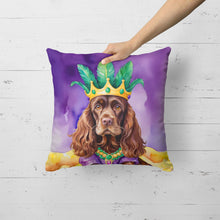 Load image into Gallery viewer, Cocker Spaniel King of Mardi Gras Throw Pillow