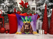 Load image into Gallery viewer, Cocker Spaniel King of Mardi Gras Throw Pillow