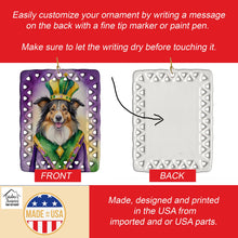 Load image into Gallery viewer, Collie King of Mardi Gras Porcelain Ornament