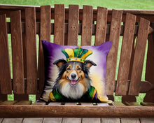Load image into Gallery viewer, Collie King of Mardi Gras Throw Pillow - 14x14 Decorative Pillow – Art for Your Home &amp; Patio