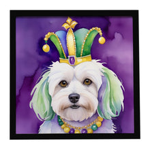 Load image into Gallery viewer, Coton de Tulear King of Mardi Gras Framed Metal Print