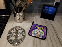 Load image into Gallery viewer, Coton de Tulear King of Mardi Gras Pot Holders - Set of 2 Decorative Kitchen Helpers | Made in the USA