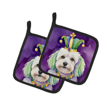 Load image into Gallery viewer, Coton de Tulear King of Mardi Gras Pot Holders - Set of 2 Decorative Kitchen Helpers | Made in the USA