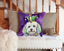 Load image into Gallery viewer, Coton de Tulear King of Mardi Gras Throw Pillow - 14x14 Decorative Pillow – Art for Your Home &amp; Patio