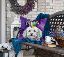 Load image into Gallery viewer, Coton de Tulear King of Mardi Gras Throw Pillow