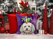 Load image into Gallery viewer, Coton de Tulear King of Mardi Gras Throw Pillow
