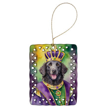 Load image into Gallery viewer, Curly-Coated Retriever King of Mardi Gras Porcelain Ornament