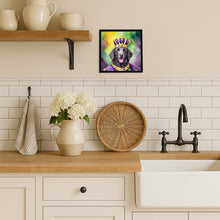 Load image into Gallery viewer, Curly-Coated Retriever King of Mardi Gras Framed Metal Print
