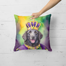 Load image into Gallery viewer, Curly-Coated Retriever King of Mardi Gras Throw Pillow