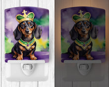 Load image into Gallery viewer, Dachshund King of Mardi Gras Ceramic Night Light