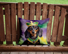 Load image into Gallery viewer, Dachshund King of Mardi Gras Throw Pillow - 14x14 Decorative Pillow – Art for Your Home &amp; Patio