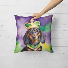 Load image into Gallery viewer, Dachshund King of Mardi Gras Throw Pillow
