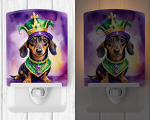Load image into Gallery viewer, Dachshund King of Mardi Gras Ceramic Night Light