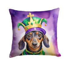Load image into Gallery viewer, Dachshund King of Mardi Gras Throw Pillow - 14x14 Decorative Pillow – Art for Your Home &amp; Patio