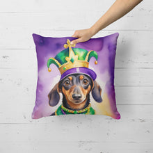 Load image into Gallery viewer, Dachshund King of Mardi Gras Throw Pillow