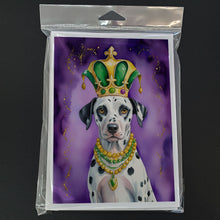 Load image into Gallery viewer, Dalmatian King of Mardi Gras Greeting Cards - Blank Note Cards – 8-Pack of Artist-Designed Cards with Envelopes