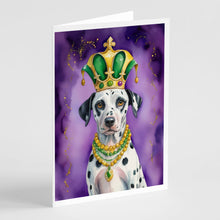 Load image into Gallery viewer, Dalmatian King of Mardi Gras Greeting Cards - Blank Note Cards – 8-Pack of Artist-Designed Cards with Envelopes