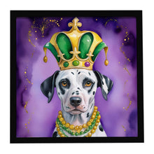 Load image into Gallery viewer, Dalmatian King of Mardi Gras Framed Metal Print