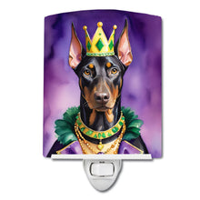 Load image into Gallery viewer, Doberman Pinscher King of Mardi Gras Ceramic Night Light