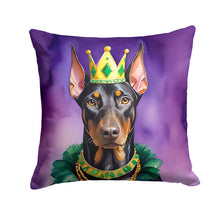 Load image into Gallery viewer, Doberman Pinscher King of Mardi Gras Throw Pillow - 14x14 Decorative Pillow – Art for Your Home &amp; Patio