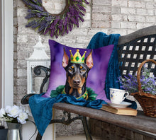 Load image into Gallery viewer, Doberman Pinscher King of Mardi Gras Throw Pillow
