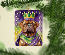 Load image into Gallery viewer, Dogue de Bordeaux King of Mardi Gras Porcelain Ornament