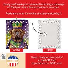 Load image into Gallery viewer, Dogue de Bordeaux King of Mardi Gras Porcelain Ornament