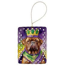 Load image into Gallery viewer, Dogue de Bordeaux King of Mardi Gras Porcelain Ornament