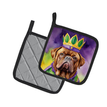 Load image into Gallery viewer, Dogue de Bordeaux King of Mardi Gras Pot Holders - Set of 2 Decorative Kitchen Helpers | Made in the USA