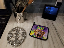 Load image into Gallery viewer, Dogue de Bordeaux King of Mardi Gras Pot Holders - Set of 2 Decorative Kitchen Helpers | Made in the USA