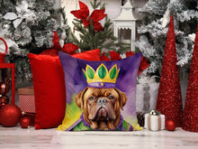Load image into Gallery viewer, Dogue de Bordeaux King of Mardi Gras Throw Pillow - 14x14 Decorative Pillow – Art for Your Home &amp; Patio