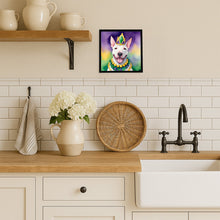 Load image into Gallery viewer, English Bull Terrier King of Mardi Gras Framed Metal Print