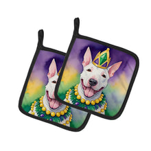 Load image into Gallery viewer, English Bull Terrier King of Mardi Gras Pot Holders - Set of 2 Decorative Kitchen Helpers | Made in the USA