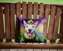 Load image into Gallery viewer, English Bull Terrier King of Mardi Gras Throw Pillow - 14x14 Decorative Pillow – Art for Your Home &amp; Patio