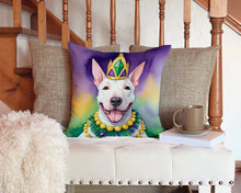 Load image into Gallery viewer, English Bull Terrier King of Mardi Gras Throw Pillow - 14x14 Decorative Pillow – Art for Your Home &amp; Patio