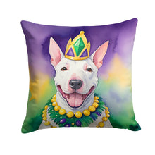 Load image into Gallery viewer, English Bull Terrier King of Mardi Gras Throw Pillow - 14x14 Decorative Pillow – Art for Your Home &amp; Patio