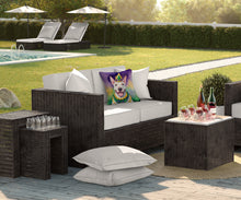 Load image into Gallery viewer, English Bull Terrier King of Mardi Gras Throw Pillow