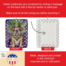 Load image into Gallery viewer, English Bulldog King of Mardi Gras Porcelain Ornament