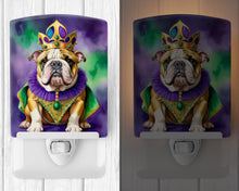 Load image into Gallery viewer, English Bulldog King of Mardi Gras Ceramic Night Light