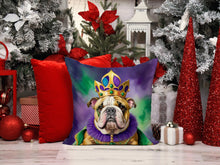 Load image into Gallery viewer, English Bulldog King of Mardi Gras Throw Pillow