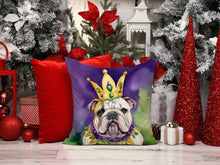 Load image into Gallery viewer, English Bulldog King of Mardi Gras Throw Pillow