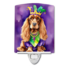 Load image into Gallery viewer, English Cocker Spaniel King of Mardi Gras Ceramic Night Light