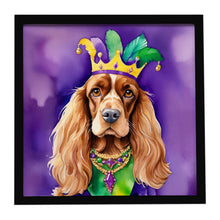 Load image into Gallery viewer, English Cocker Spaniel King of Mardi Gras Framed Metal Print