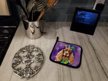 Load image into Gallery viewer, English Cocker Spaniel King of Mardi Gras Pot Holders - Set of 2 Decorative Kitchen Helpers | Made in the USA