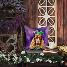Load image into Gallery viewer, English Cocker Spaniel King of Mardi Gras Throw Pillow - 14x14 Decorative Pillow – Art for Your Home &amp; Patio