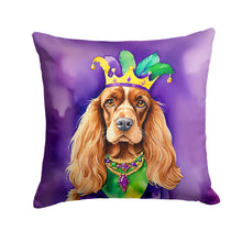 Load image into Gallery viewer, English Cocker Spaniel King of Mardi Gras Throw Pillow - 14x14 Decorative Pillow – Art for Your Home &amp; Patio