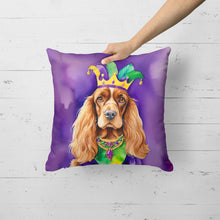 Load image into Gallery viewer, English Cocker Spaniel King of Mardi Gras Throw Pillow