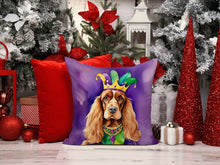 Load image into Gallery viewer, English Cocker Spaniel King of Mardi Gras Throw Pillow