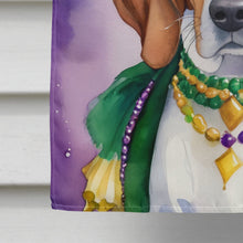 Load image into Gallery viewer, English Foxhound King of Mardi Gras House Flag
