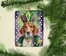 Load image into Gallery viewer, English Foxhound King of Mardi Gras Porcelain Ornament